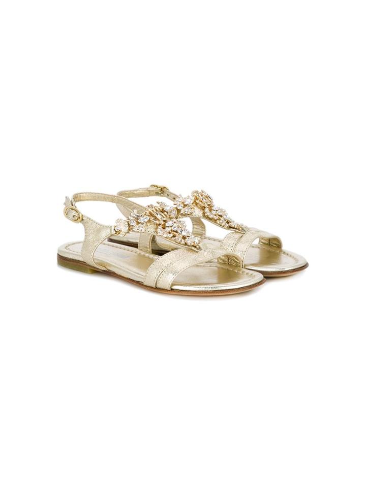 Roberto Cavalli Junior Embellished Sandals - Metallic