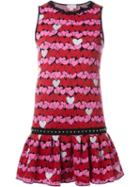Giamba Heart Pattern Knit Dress, Women's, Size: 42, Pink/purple, Cotton/polyamide/polyester