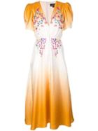 Saloni Dip Dye Tea Dress - Orange
