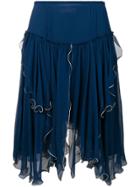 See By Chloé Layered Asymmetric Skirt - Blue