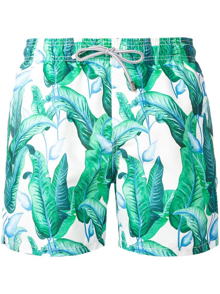 Mc2 Saint Barth - Floral Print Swim Shorts - Men - Polyamide/polyester/spandex/elastane - L, Green, Polyamide/polyester/spandex/elastane