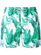 Mc2 Saint Barth - Floral Print Swim Shorts - Men - Polyamide/polyester/spandex/elastane - L, Green, Polyamide/polyester/spandex/elastane