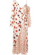 Self-portrait Asymmetric Floral Printed Dress - Yellow