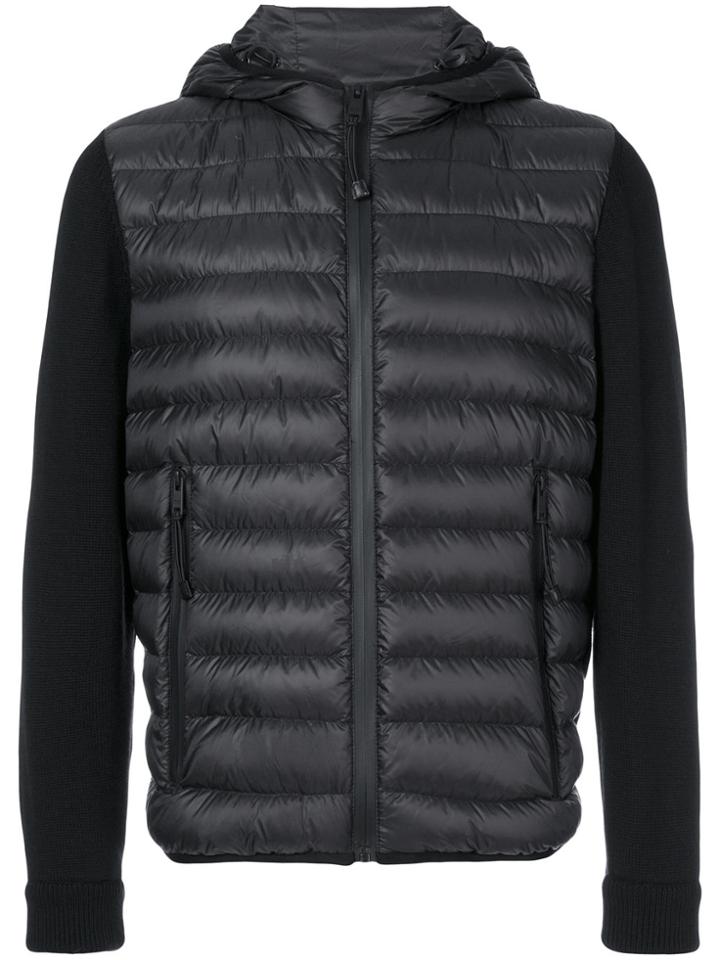 Prada Contrast Sleeve Padded Jacket - Black