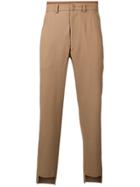 Maison Flaneur High-low Hem Cropped Trousers - Brown