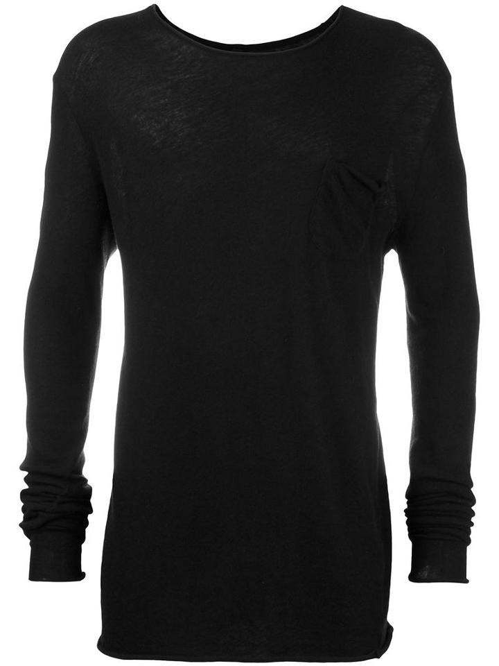 Poème Bohémien Chest Pocket Jumper, Men's, Size: 54, Black, Cashmere/virgin Wool