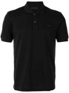Prada Logo Plaque Polo Shirt, Men's, Size: Small, Black, Cotton