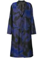 Yohji Yamamoto Back Print Coat, Men's, Size: 3, Blue, Silk