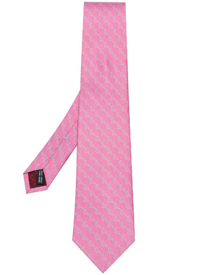 Salvatore Ferragamo Deer Print Tie - Pink & Purple