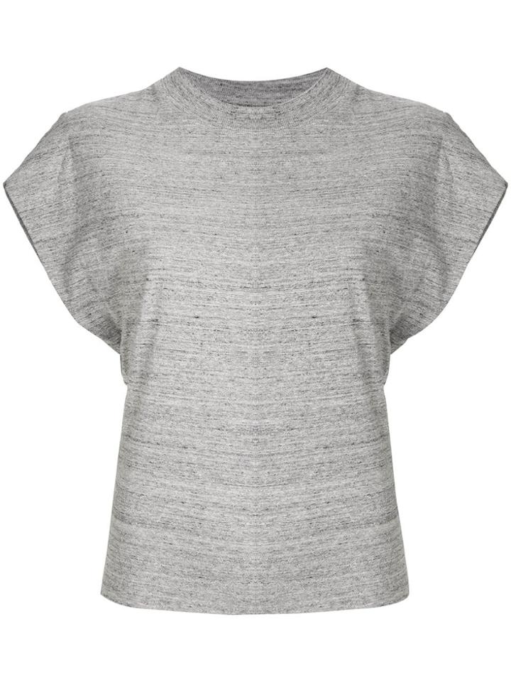Bassike Wide Rib Slub Tapered Top - Grey