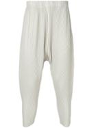 Homme Plissé Issey Miyake Pleated Drop-crotch Trousers - Neutrals