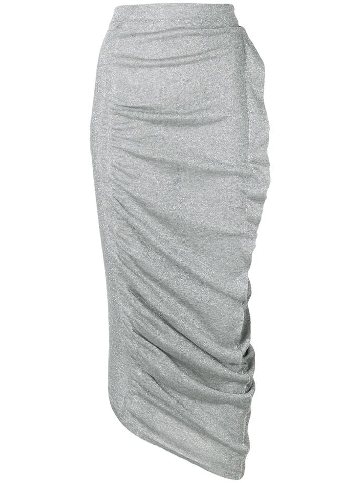 Circus Hotel Ruffled Midi Skirt - Metallic