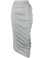 Circus Hotel Ruffled Midi Skirt - Metallic