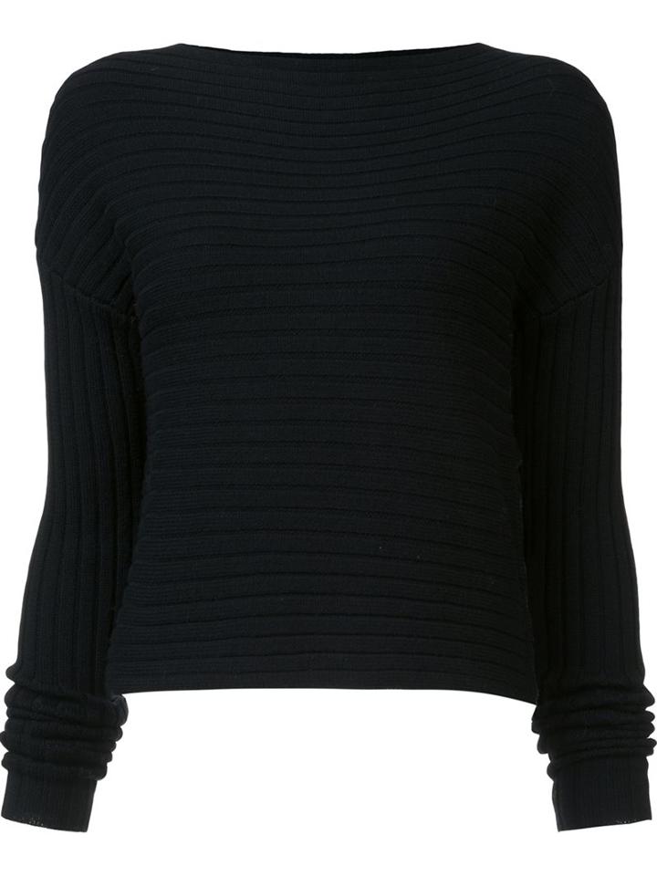 Tibi Ribbed Jumper, Women's, Size: Medium, Black, Merino