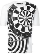 Love Moschino Dartboard Print T-shirt, Men's, Size: Xs, White, Cotton