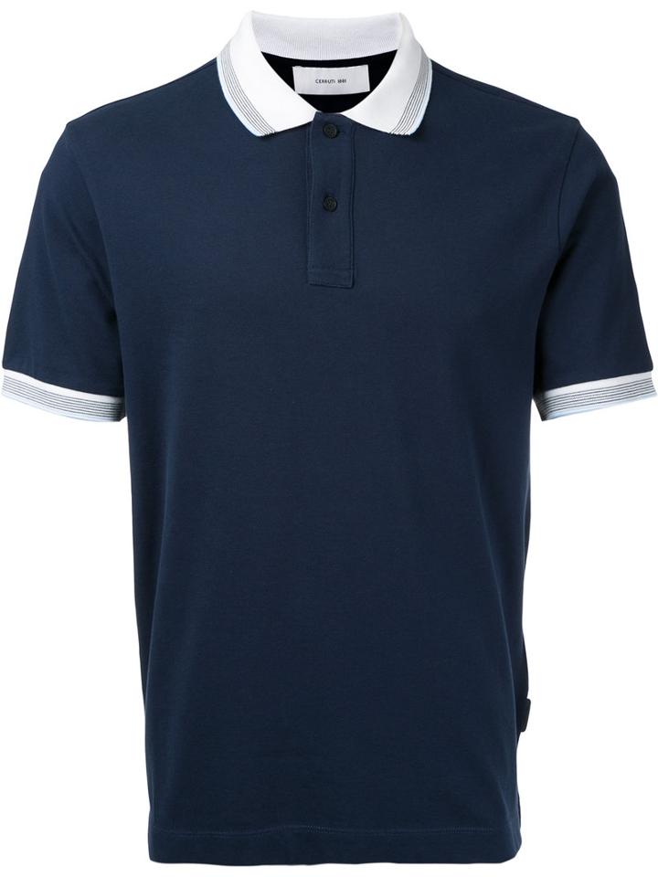 Cerruti 1881 - Contrast Collar Polo Shirt - Men - Cotton/spandex/elastane - Xl, Blue, Cotton/spandex/elastane
