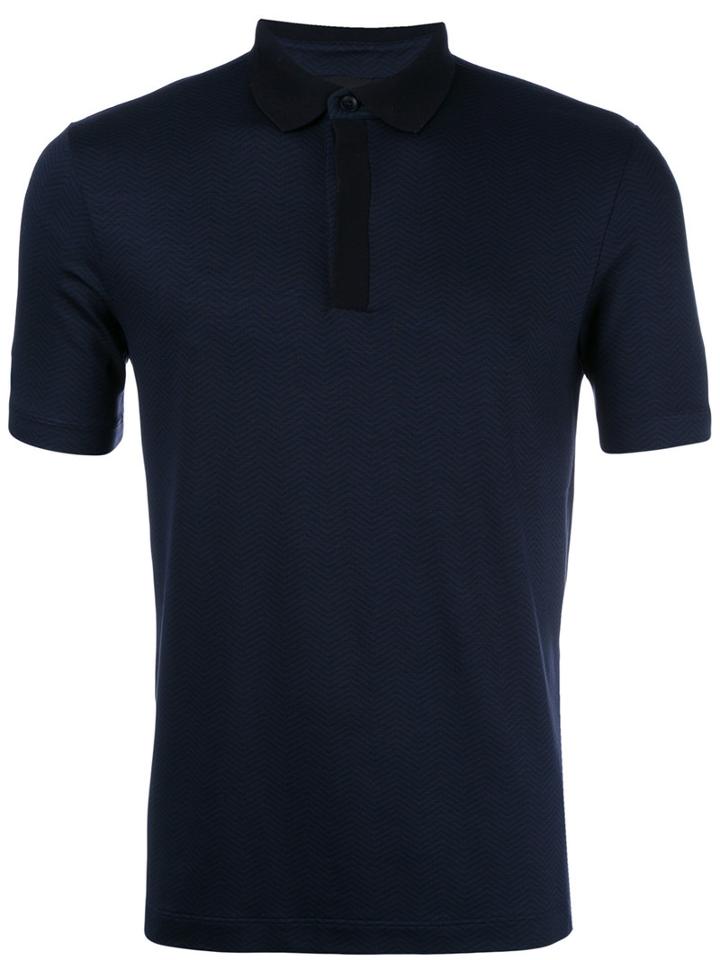 Giorgio Armani Classic Polo Shirt, Men's, Size: 46, Blue, Spandex/elastane/viscose
