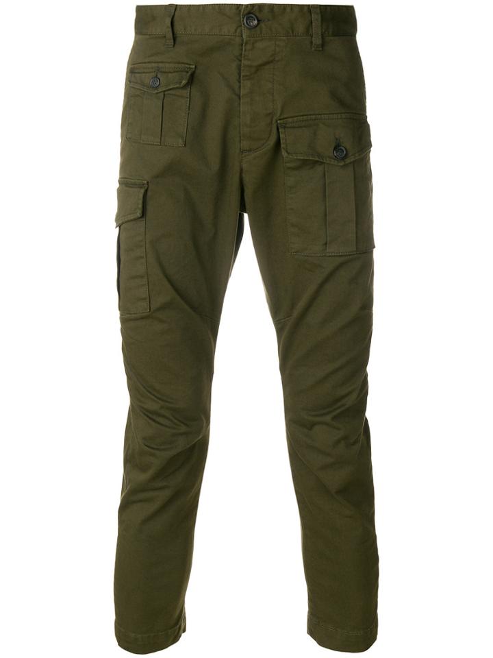 Dsquared2 Cargo Cropped Trousers - Green