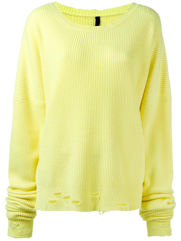 Unravel Project Distressed Trim Jumper, Women's, Size: Xxs, Yellow/orange, Wool