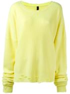 Unravel Project Distressed Trim Jumper, Women's, Size: Xxs, Yellow/orange, Wool