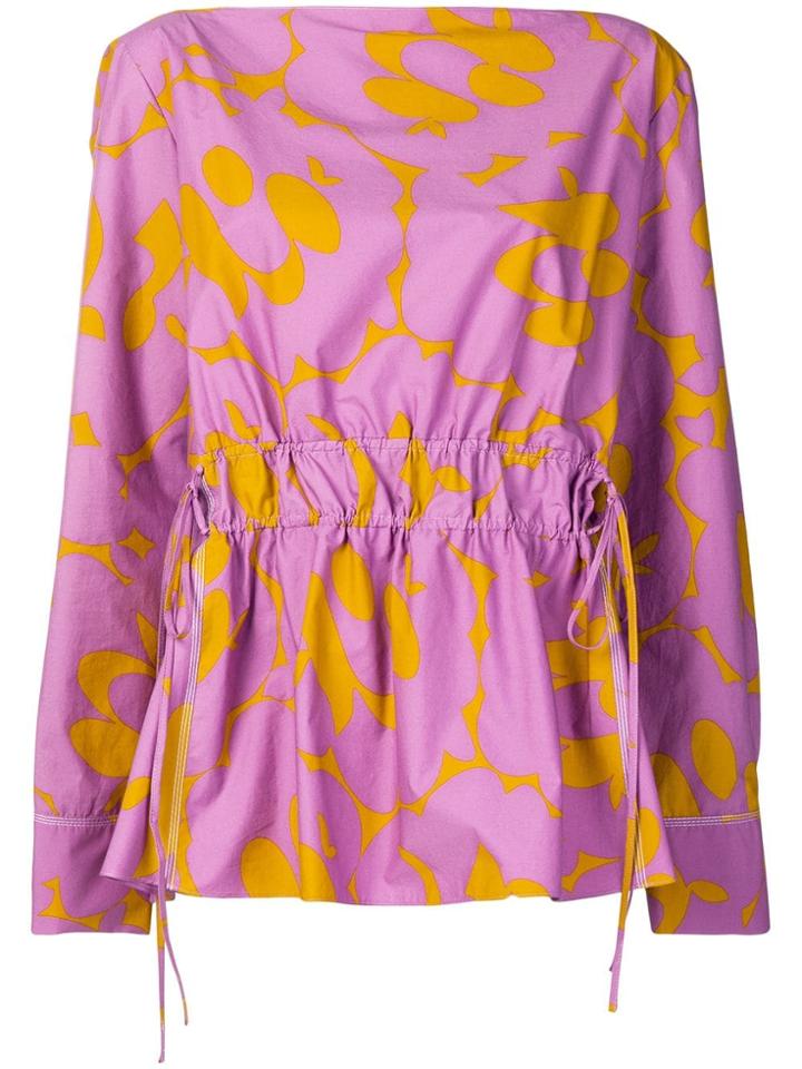 Marni Printed Drawstring Blouse - Pink
