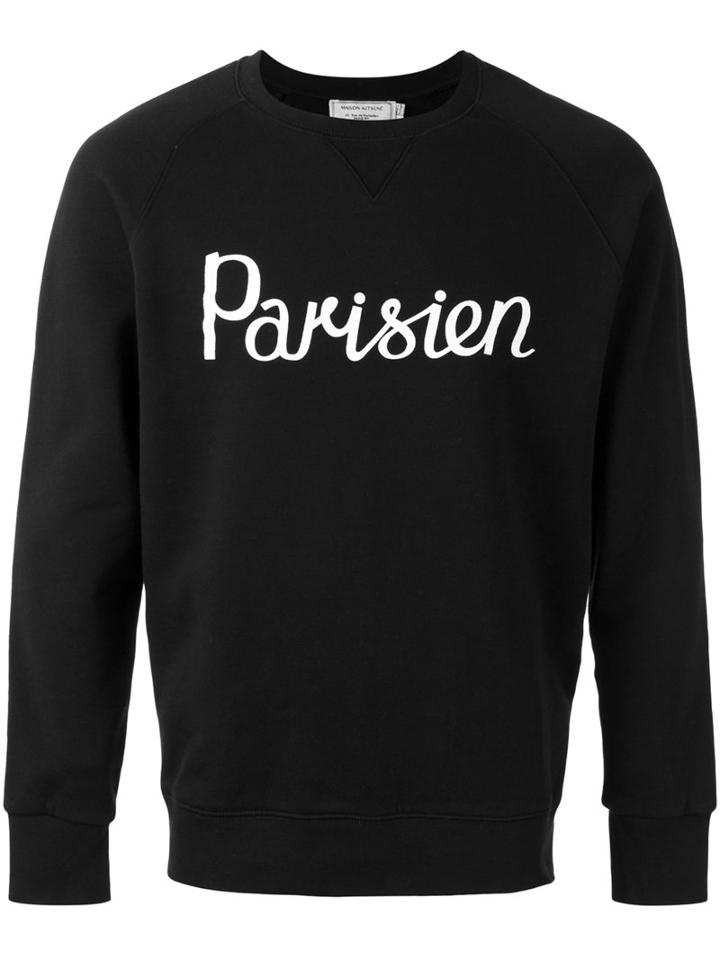 Maison Kitsuné Parisien Print Sweatshirt, Men's, Size: Xl, Black, Cotton