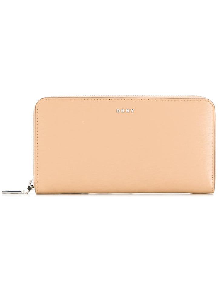 Dkny Zipped Logo Wallet - Neutrals