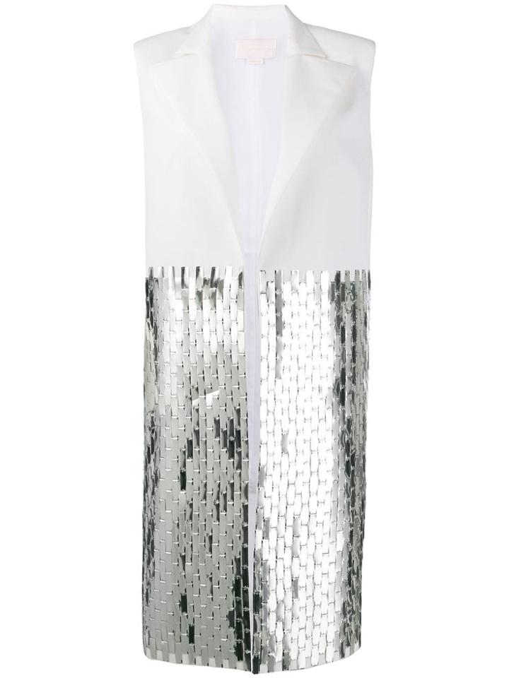 Genny Pailette Embellished Vest - White