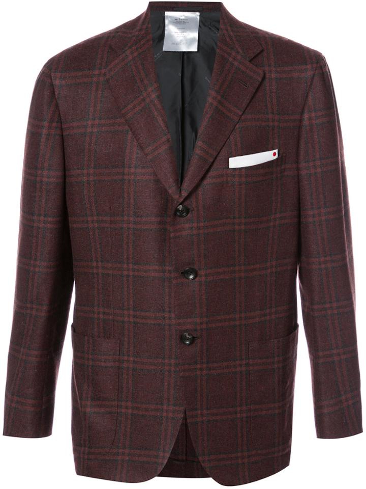 Kiton Plaid Blazer - Red