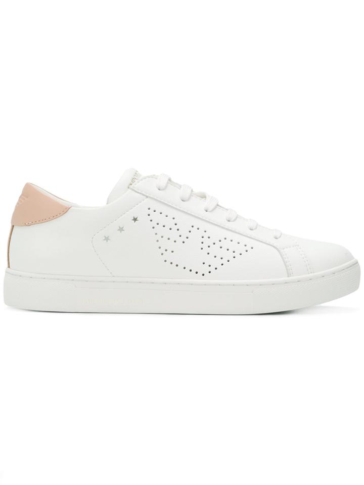 Emporio Armani Perforated Logo Sneakers - White