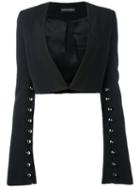 David Koma - Studded Bolero Blazer - Women - Spandex/elastane/acetate/viscose - 8, Black, Spandex/elastane/acetate/viscose