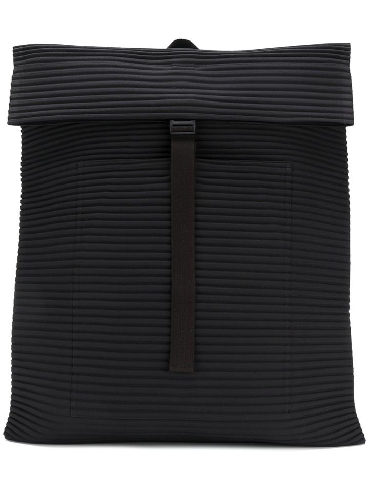 Homme Plissé Issey Miyake Pleated Rectangle Backpack - Black