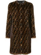 Fendi Ff Fur Coat - Brown
