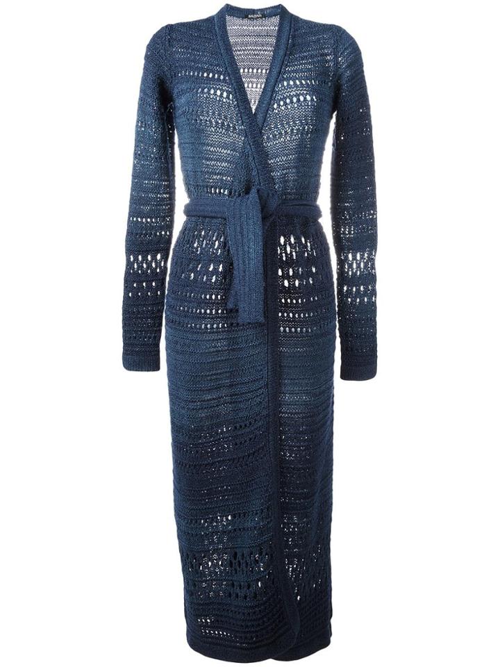 Balmain Braided Detail Cardicoat - Blue