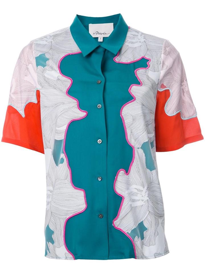 3.1 Phillip Lim Floral Shortsleeved Shirt - Green