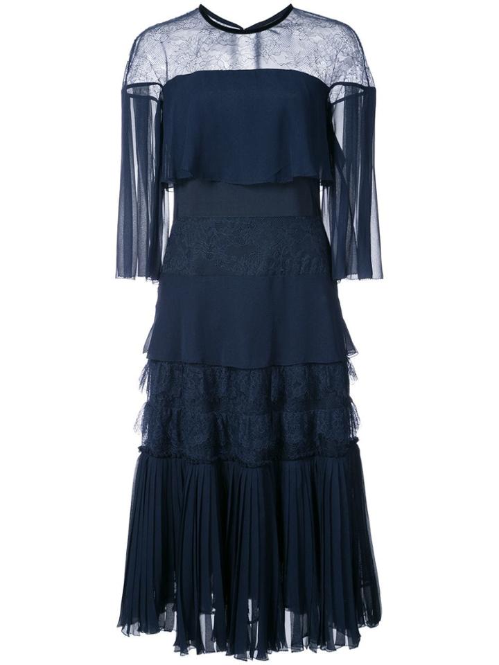 Carolina Herrera Lace Mid Length Dress - Blue