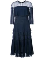 Carolina Herrera Lace Mid Length Dress - Blue
