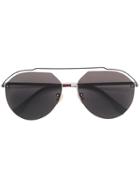 Fendi Eyewear Aviator Frame Sunglasses - Metallic