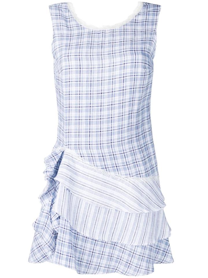 Ermanno Scervino Check Print Mini Dress - Blue