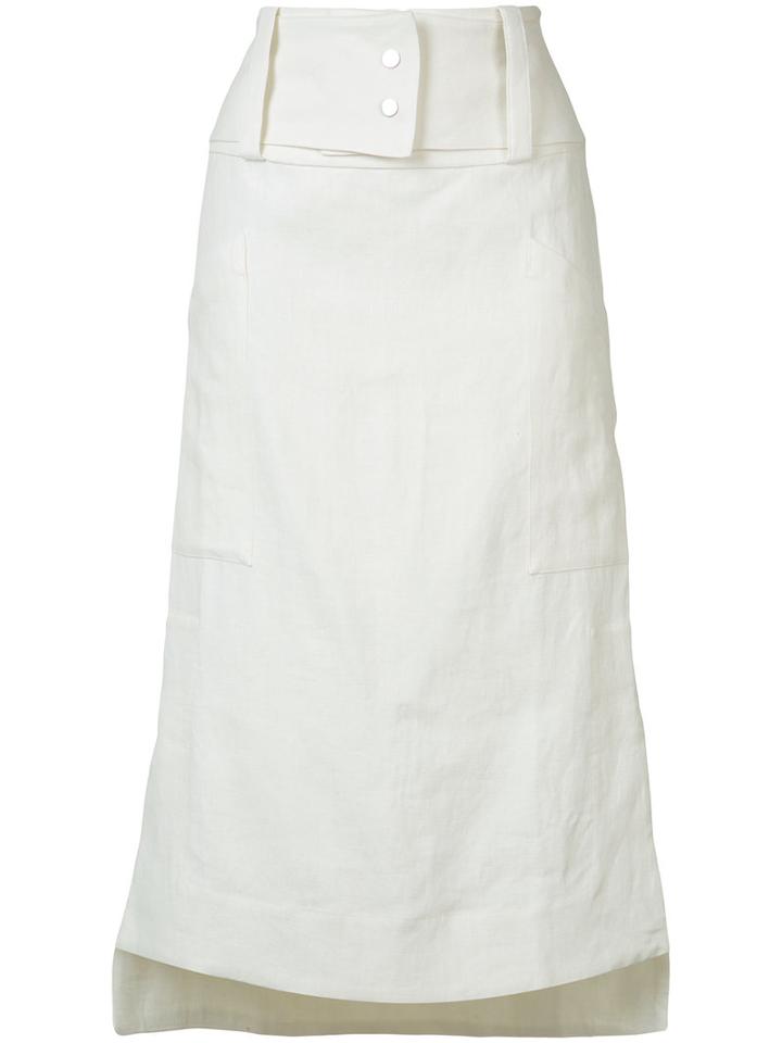 Wanda Nylon - Kelly Skirt - Women - Cotton/linen/flax - 38, White, Cotton/linen/flax