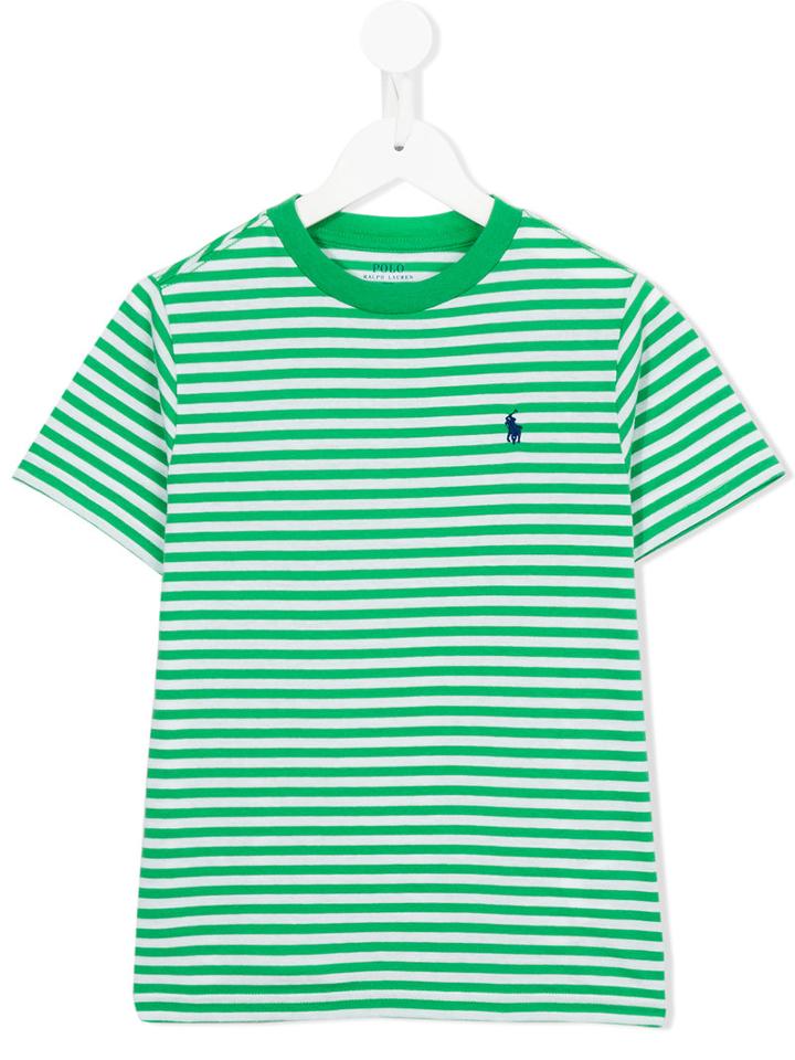 Ralph Lauren Kids Striped T-shirt, Toddler Boy's, Size: 4 Yrs, Green