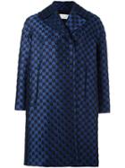 Gianluca Capannolo Brocade Oversized Coat, Women's, Size: 38, Blue, Silk/polyamide/virgin Wool