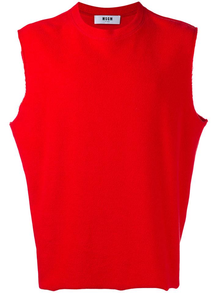 Msgm - Nero Tank Top - Men - Cotton - 44, Red, Cotton