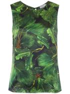 Isolda Sheel Jungle Night Silk Top - Green