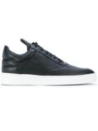 Filling Pieces Plain Grain Low Top Sneakers - Black