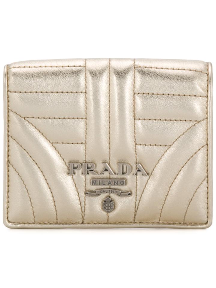 Prada Foldover Cardholder - Metallic