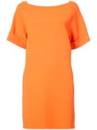 Oscar De La Renta Shift Dress With Back Tie - Yellow & Orange