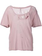 Unravel Project Destroyed Basic Jersey T-shirt, Women's, Size: Small, Pink/purple, Cotton