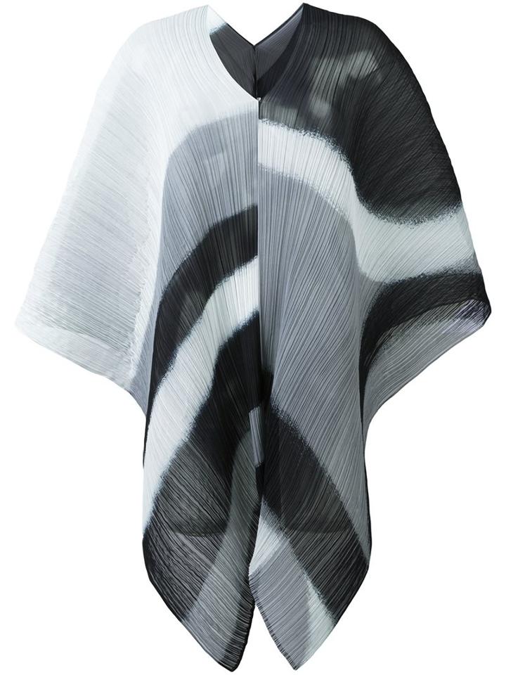 Pleats Please By Issey Miyake Ribbed Printed Poncho