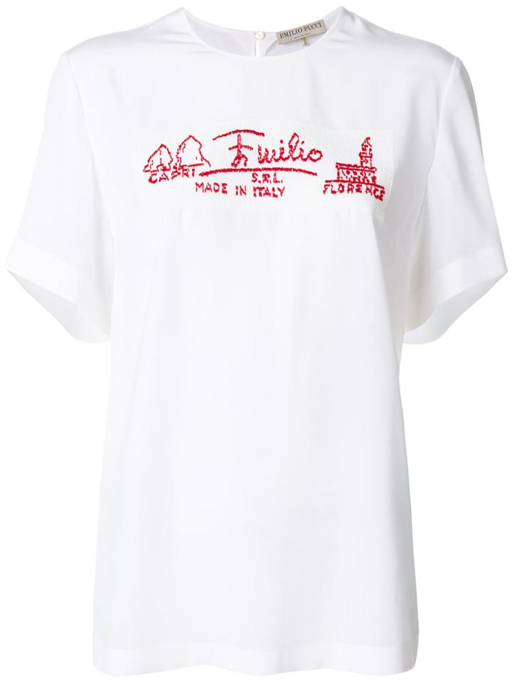 Emilio Pucci Casual Slogan T-shirt - White